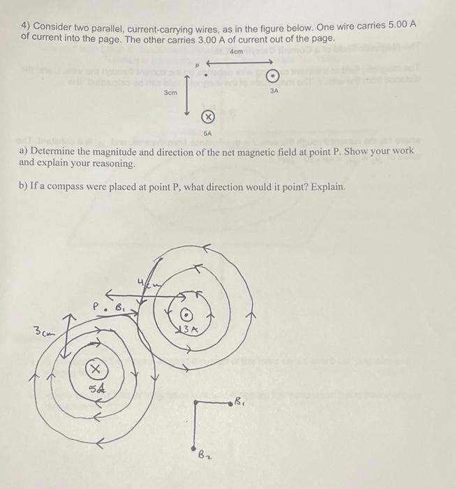 Solved 4) Consider Two Parallel, Current-carrying Wires, As | Chegg.com