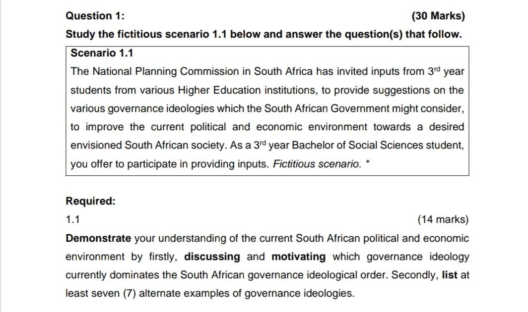 Solved Question 1: (30 Marks) Study the fictitious scenario | Chegg.com