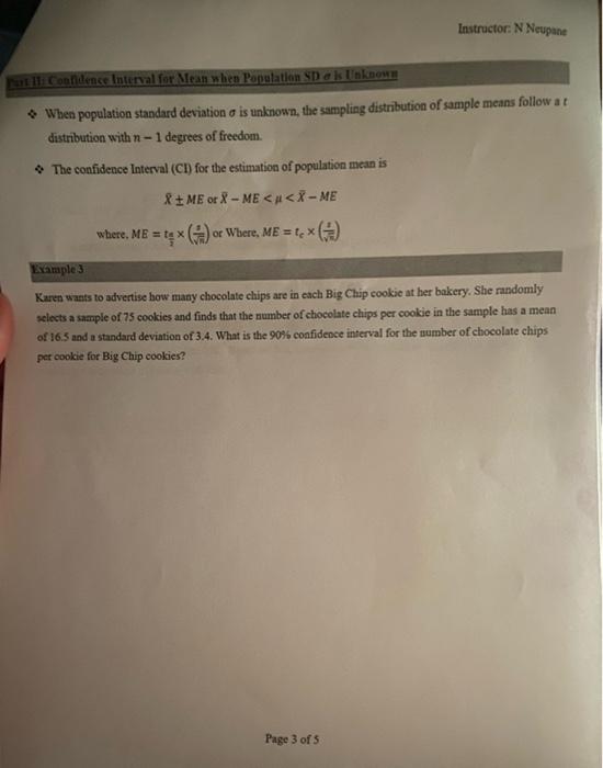 Solved When population standard deviation σ is unknown, the | Chegg.com