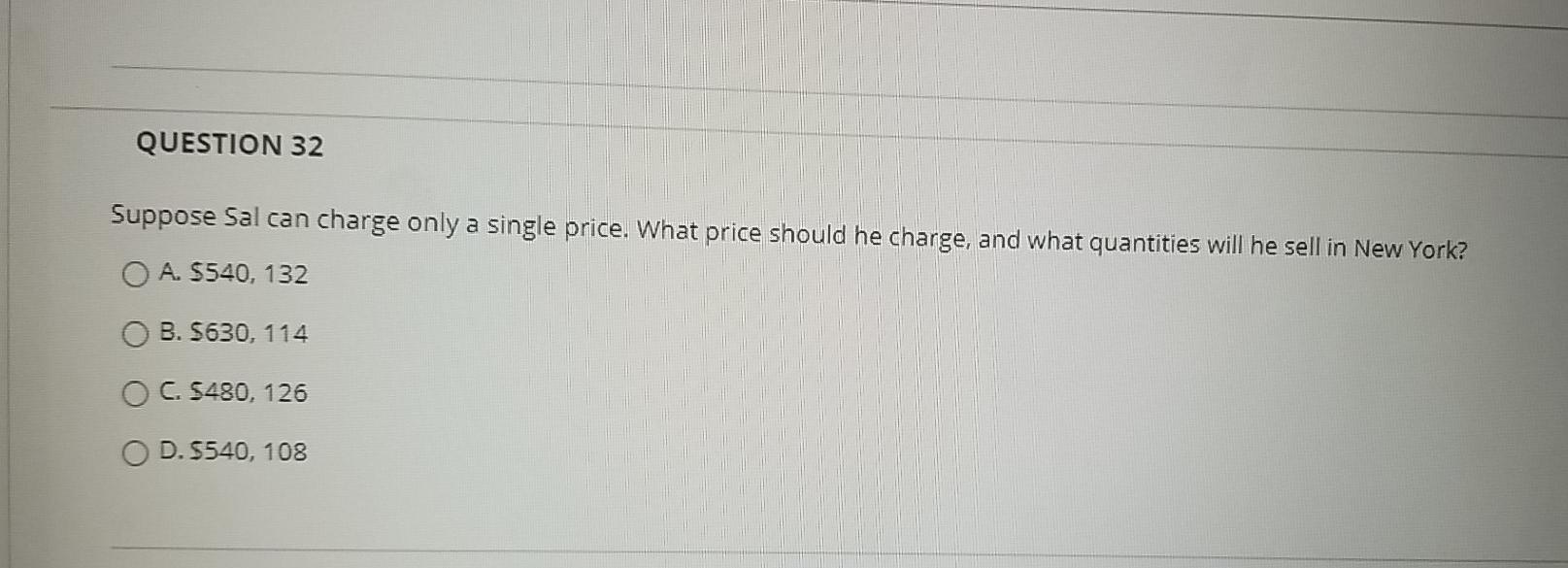 Solved QUESTION 31 Use following information to answer 31-35 | Chegg.com