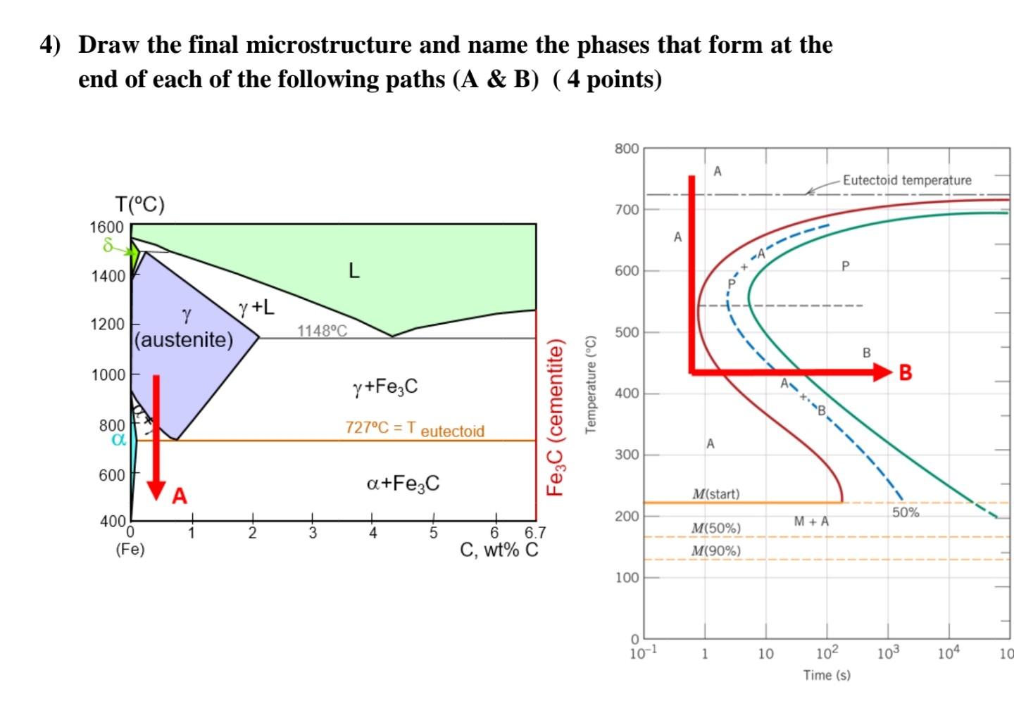 Solved 4) Draw the final microstructure and name the phases | Chegg.com