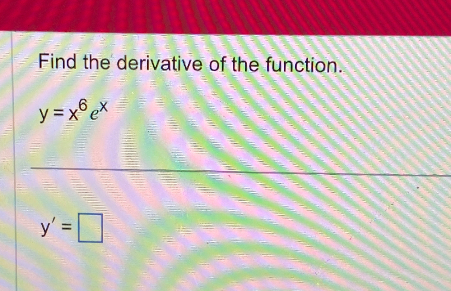 solved-find-the-derivative-of-the-function-y-x6exy-chegg