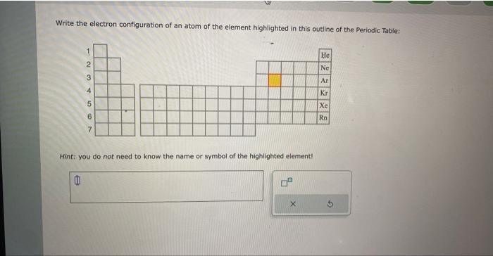 Solved Write the electron configuration of an atom of the | Chegg.com
