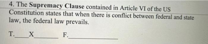 the supremacy clause in article vi of the constitution states that