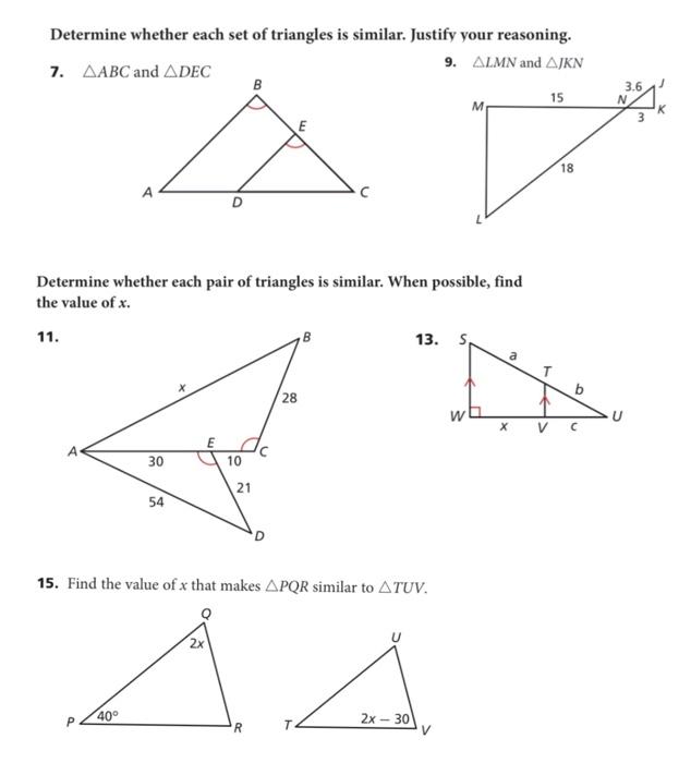 Solved Determine Whether Each Set Of Triangles Is Similar 8666