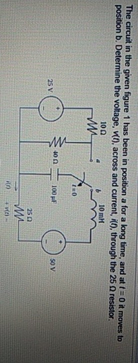 Solved The circuit in the given figure 1 has been in | Chegg.com