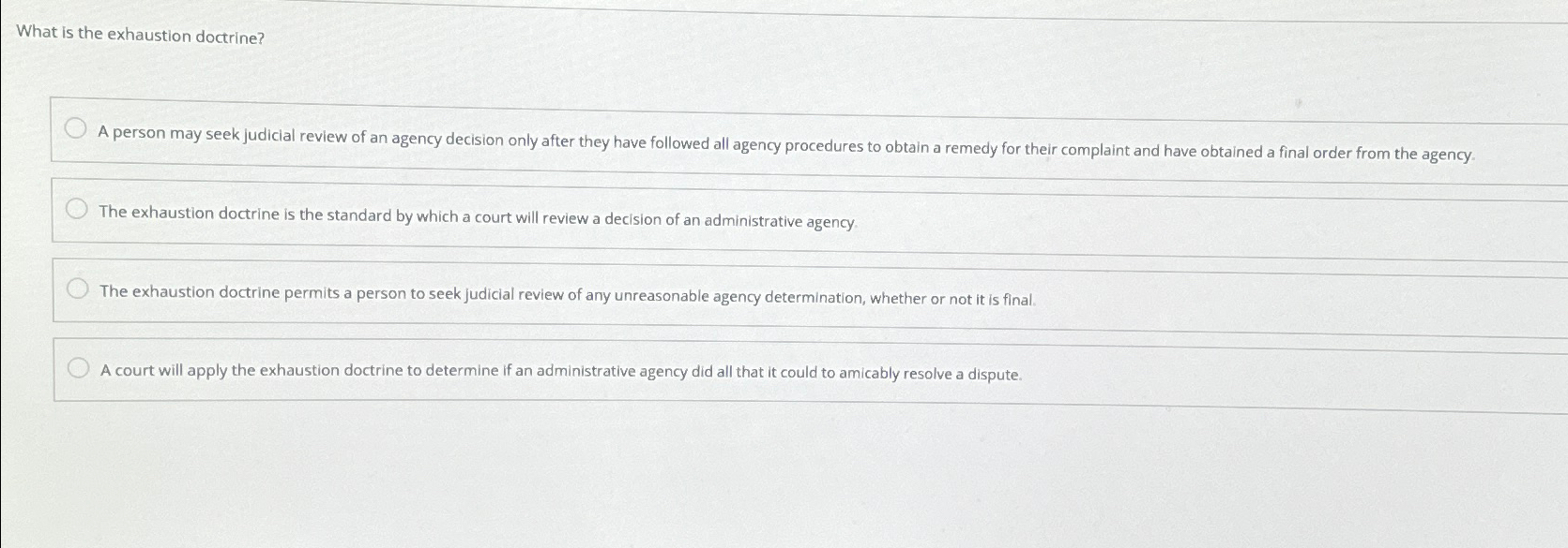 Solved What is the exhaustion doctrine?The exhaustion