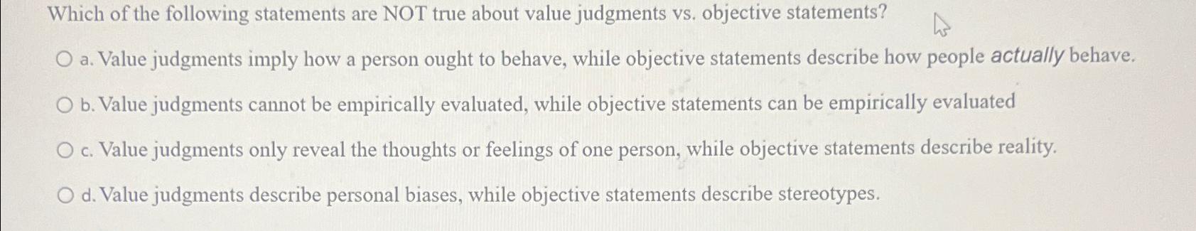 Solved Which of the following statements are NOT true about | Chegg.com
