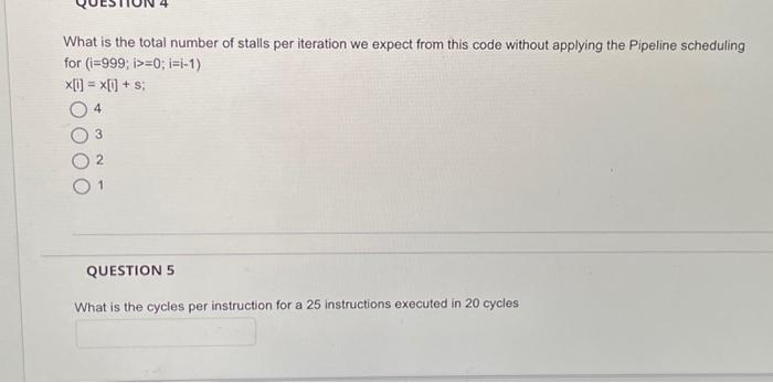 Solved What is the total number of stalls per iteration we | Chegg.com