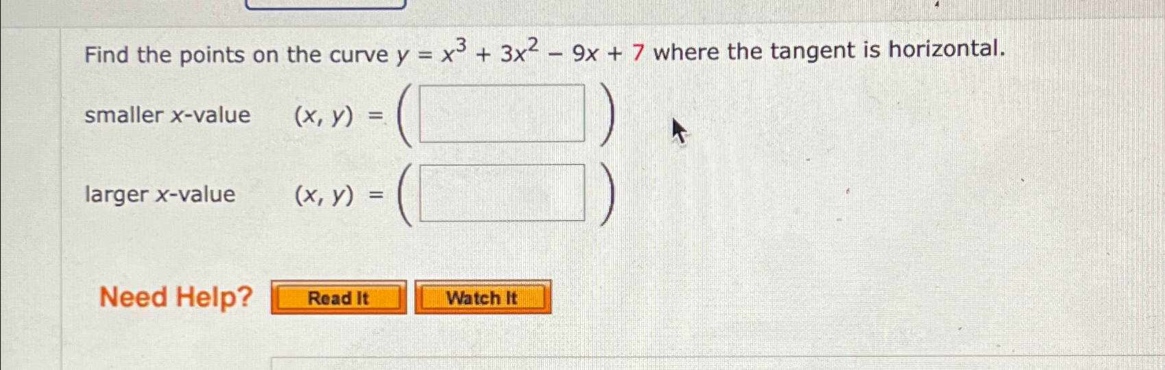 Solved Find The Points On The Curve Y X3 3x2 9x 7 ﻿where The