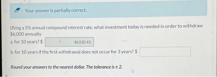 Solved E. Your answer is partially correct. Ưsing a 5% | Chegg.com