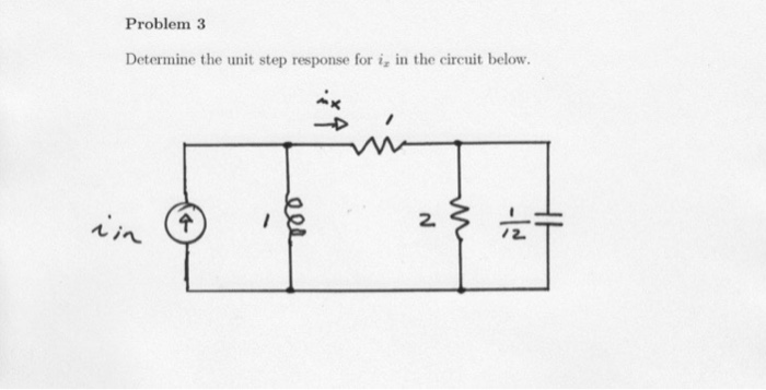 Solved Problem 3 Determine the unit step response for i, in | Chegg.com