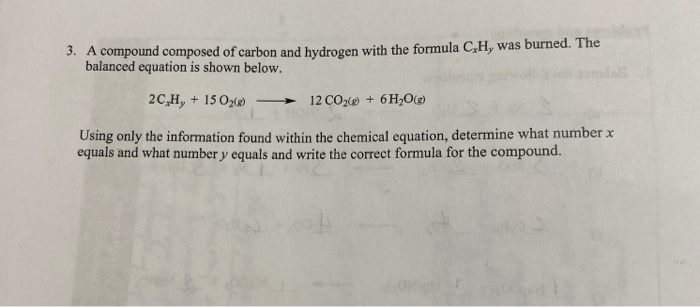 Solved 3. A compound composed of carbon and hydrogen with | Chegg.com