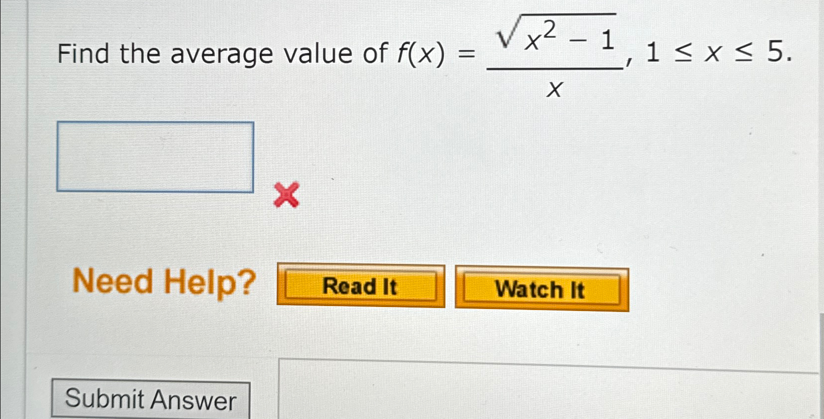 solved-find-the-average-value-of-f-x-x2-12x-1-x-5need-chegg