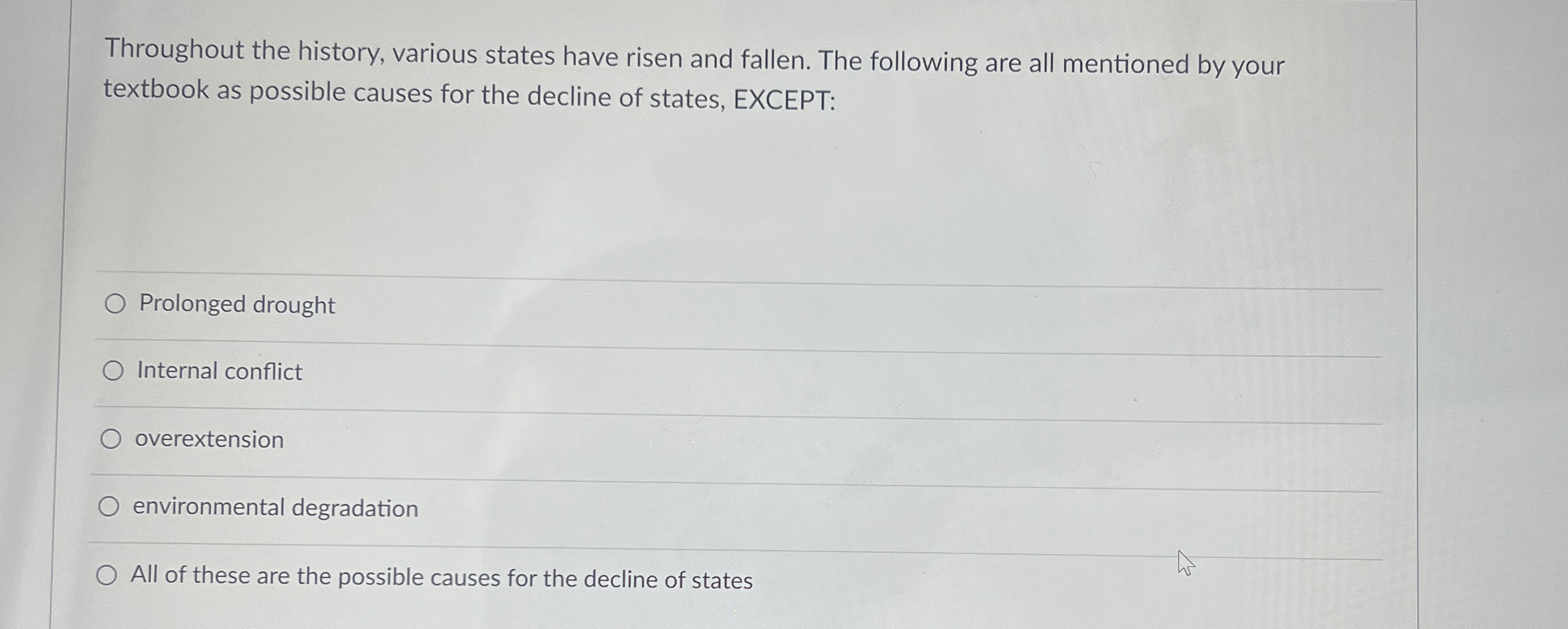 Throughout the history, various states have risen and | Chegg.com