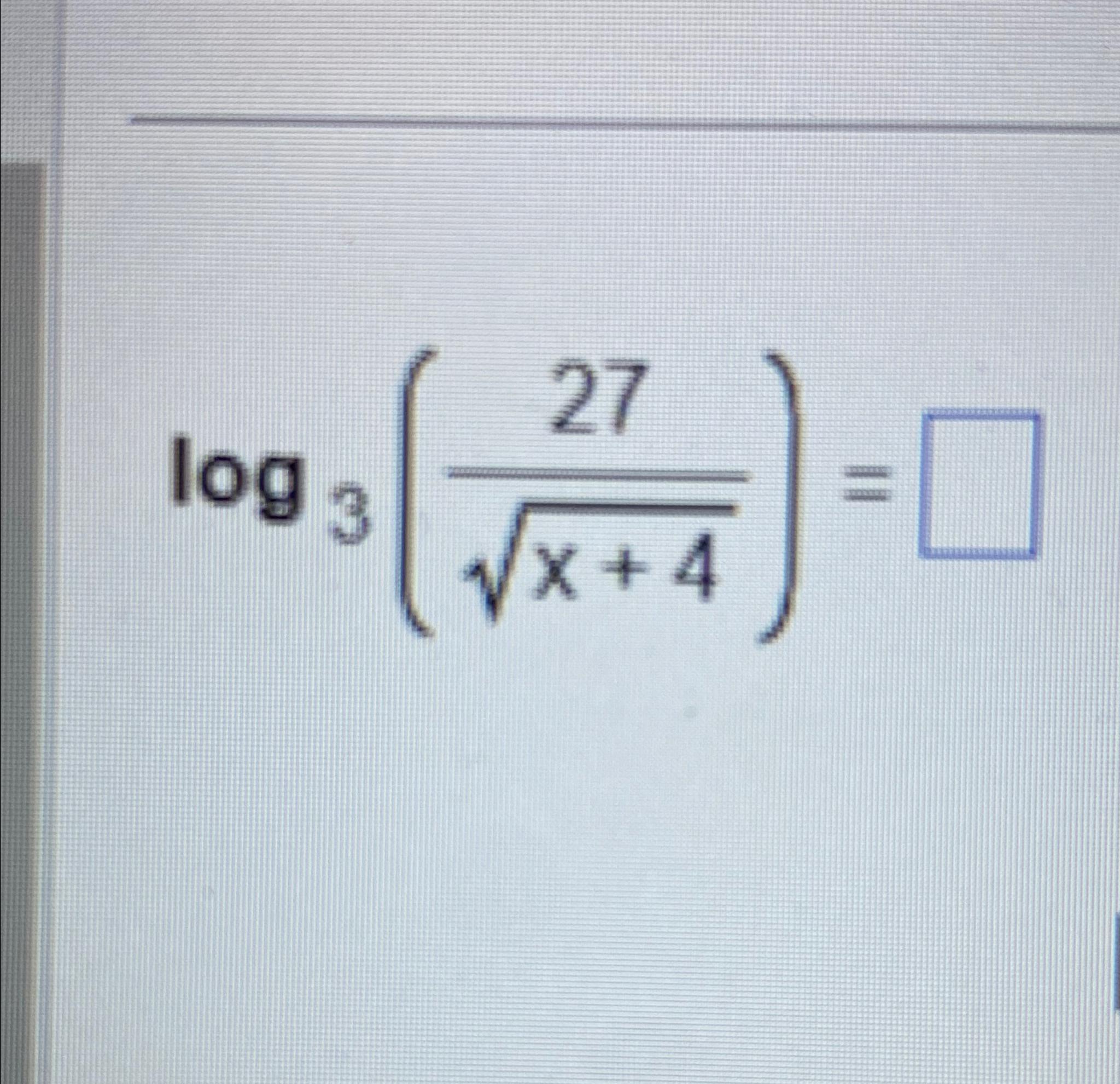 Solved log3(27x+42)= | Chegg.com