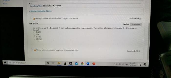 Solved Remaining Time 19 minutes 46 seconds Question | Chegg.com