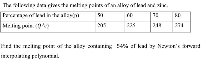 Solved The following data gives the melting points of an | Chegg.com