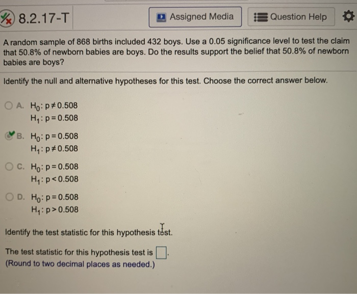 Solved %) 8.2.17-T Assigned Media is Question Help A random | Chegg.com