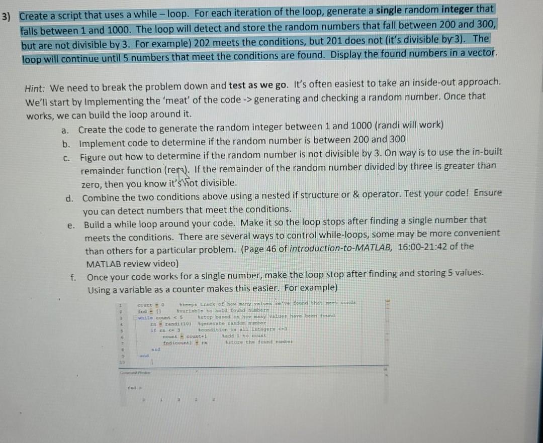 Solved 3) Create a script that uses a while - loop. For each | Chegg.com