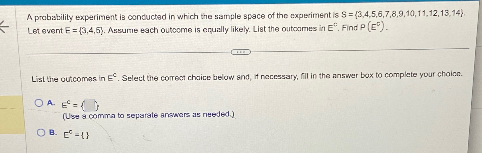 Solved A probability experiment is conducted in which the | Chegg.com