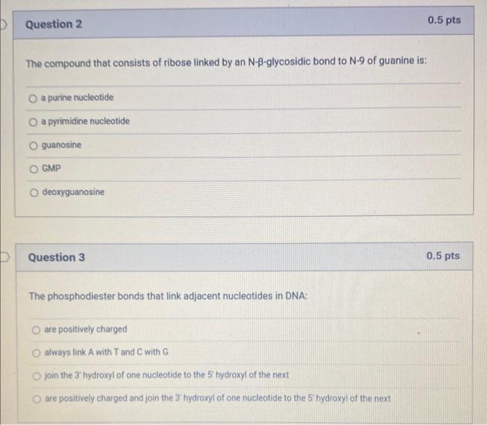 Solved biochem multiple choice. need help within 30 min pls. | Chegg.com