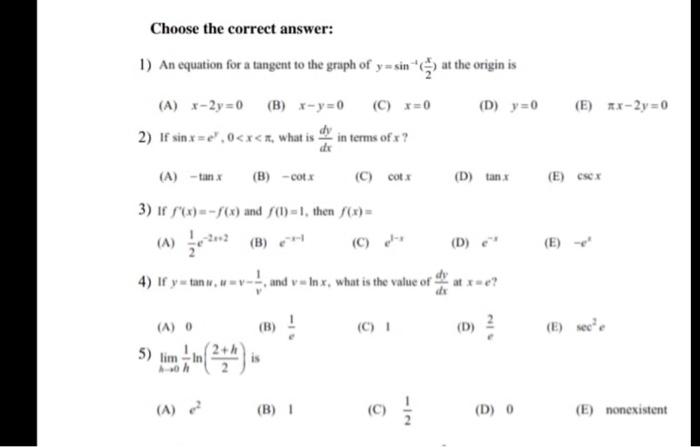 Solved 1) An equation for a tangent to the graph of | Chegg.com