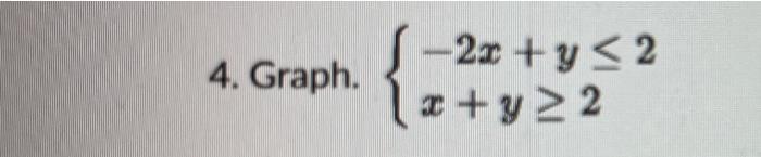 Solved {−2x+y≤2x+y≥2 | Chegg.com