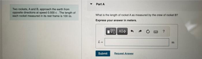 Solved Two Rockets, A And B, Approach The Earth Trom | Chegg.com