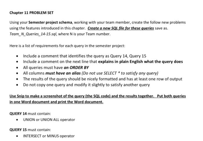 Solved Chapter 11 PROBLEM SET Using your Semester project | Chegg.com