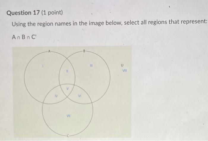 Solved Question 17 (1 point) Using the region names in the | Chegg.com