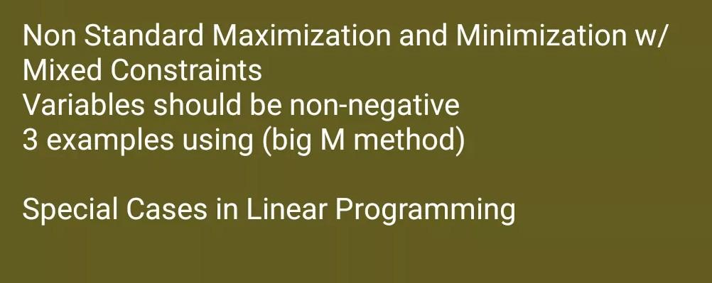 Solved Compose a nonstandard minimization problem with mixed | Chegg.com