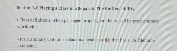 Solved Section 3.6 Placing a Class in a Separate File for | Chegg.com