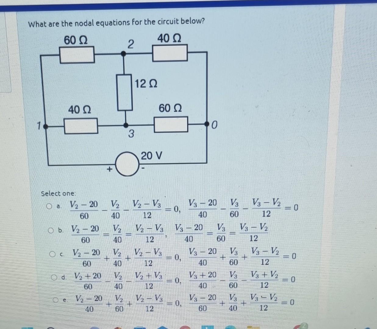 Solved What are the nodal equations for the circuit below? | Chegg.com