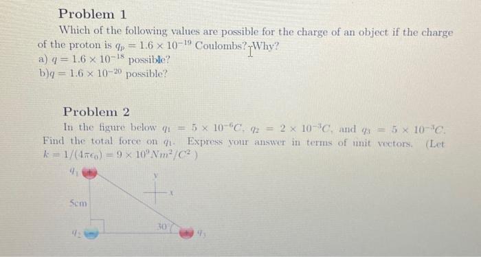 Solved Problem 1 Which of the following values are possible | Chegg.com