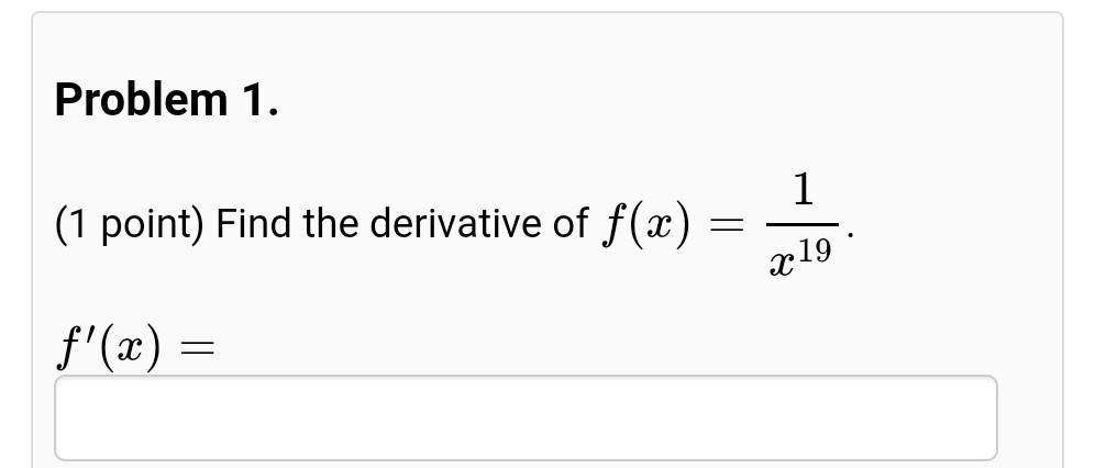 Solved Problem 1 1 1 Point Find The Derivative Of Fx 2241