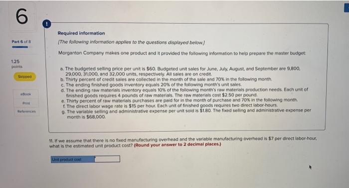 Solved Check my work 6 Part 6 Required information {The | Chegg.com