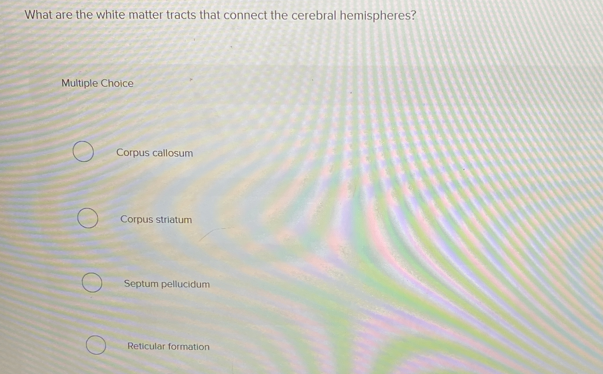 Solved What are the white matter tracts that connect the | Chegg.com