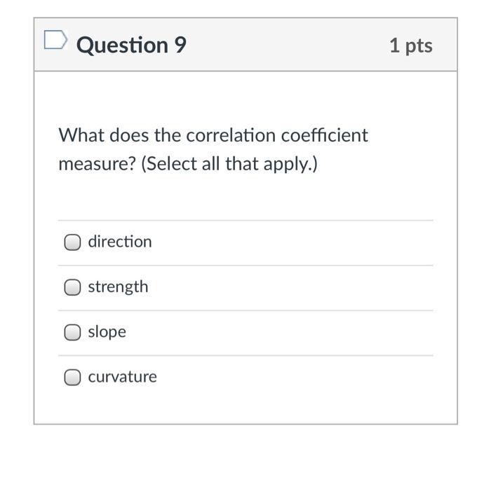 Solved Question 9 1 Pts What Does The Correlation | Chegg.com