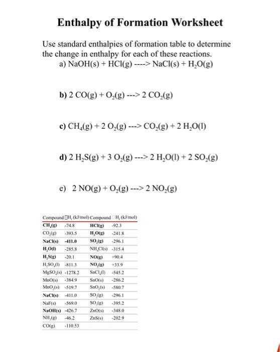 solved-enthalpy-of-formation-worksheet-use-standard-chegg-com