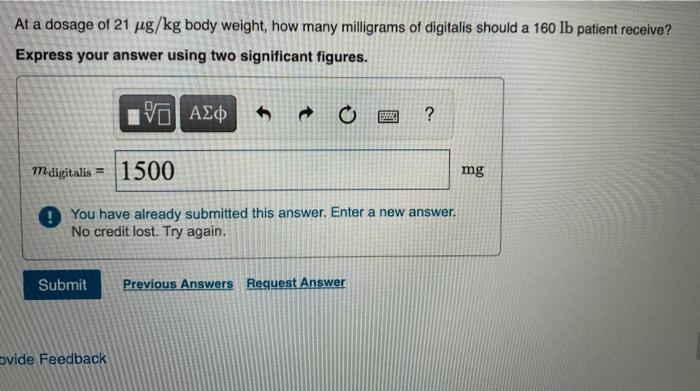 Solved At a dosage of 21 ug/kg body weight, how many | Chegg.com