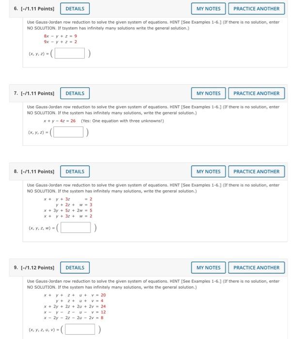  solved use gauss jordan row reduction to solve the given