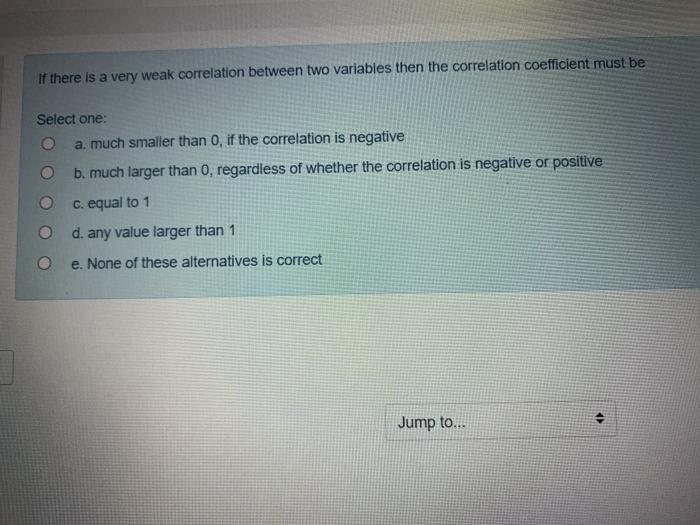 Solved If there is a very weak correlation between two | Chegg.com