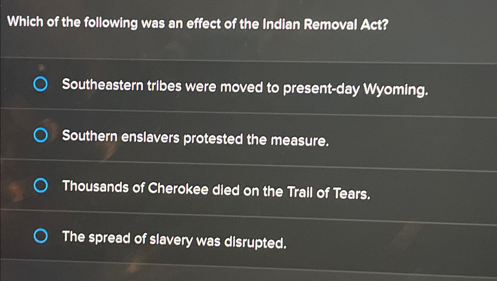 Solved Which of the following was an effect of the Indian