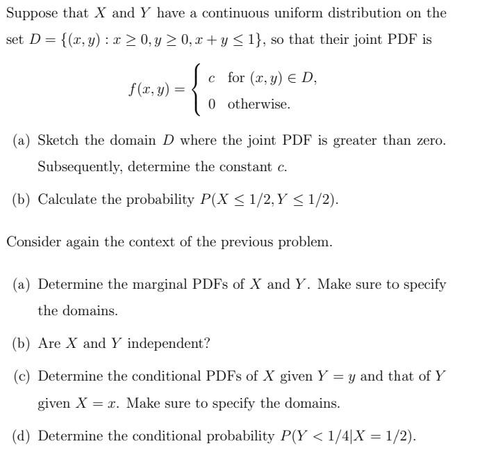 Solved Suppose That X And Y Have A Continuous Uniform | Chegg.com