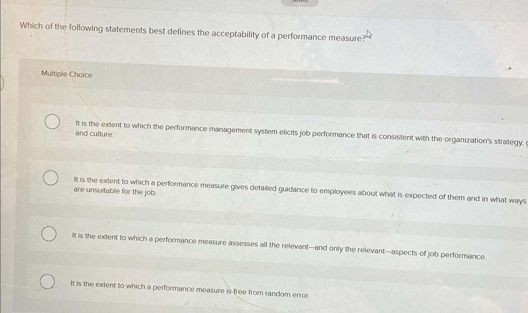 Solved Which of the following statements best defines the | Chegg.com