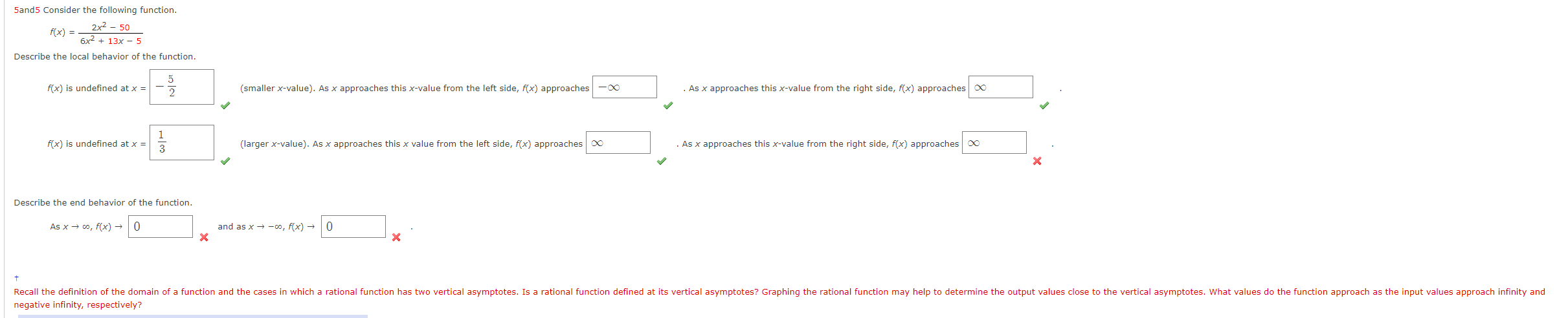 Local Behavior Math Solved 5and5 Consider the following | Chegg.com