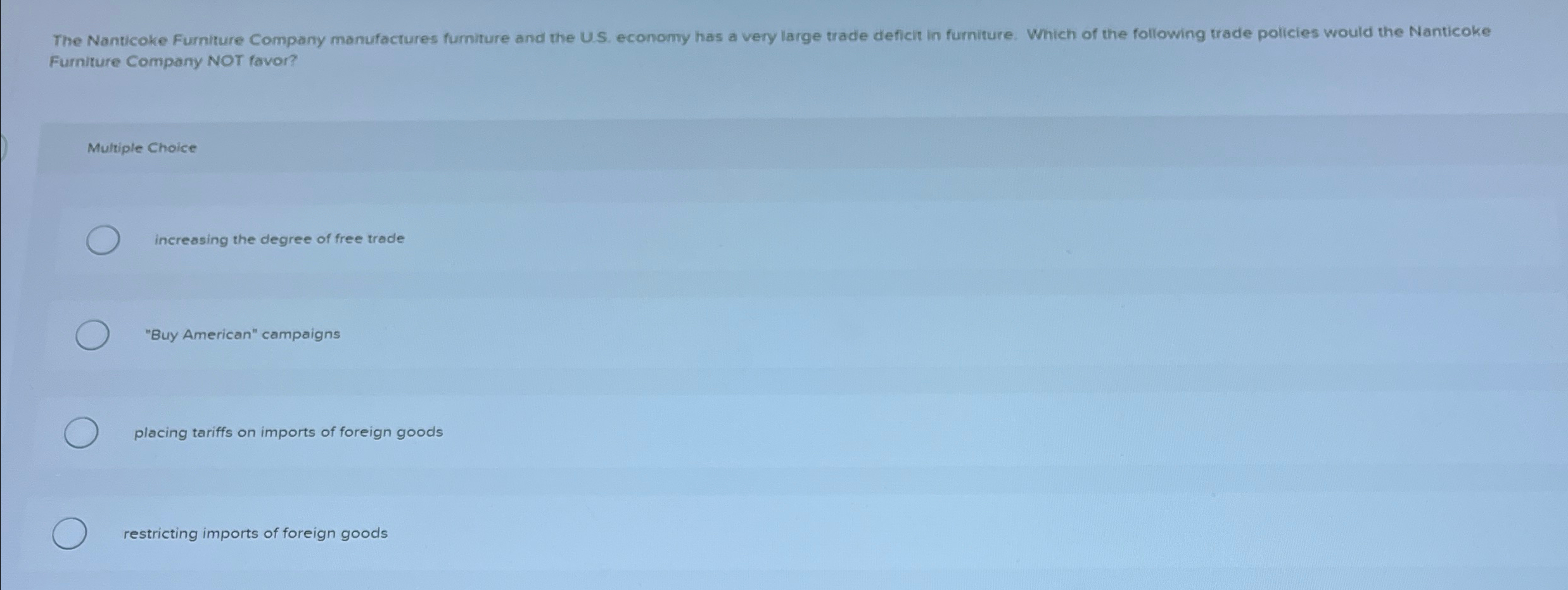 Solved The Nanticoke Furniture Company manufactures fumiture