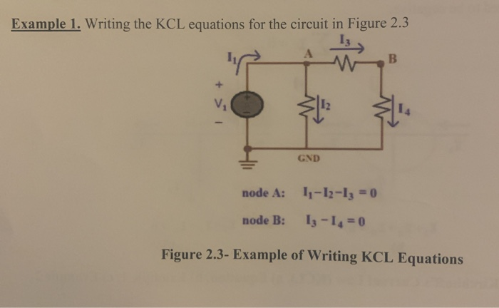 Solved Example 1. Writing The KCL Equations For The Circuit | Chegg.com