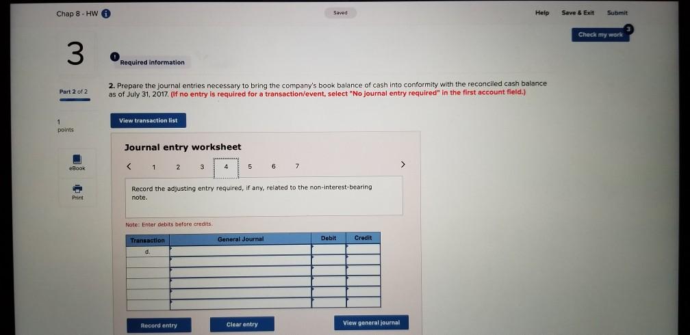 Solved Saved Help Save & Exit Submit Chap 8 - HW Check my | Chegg.com